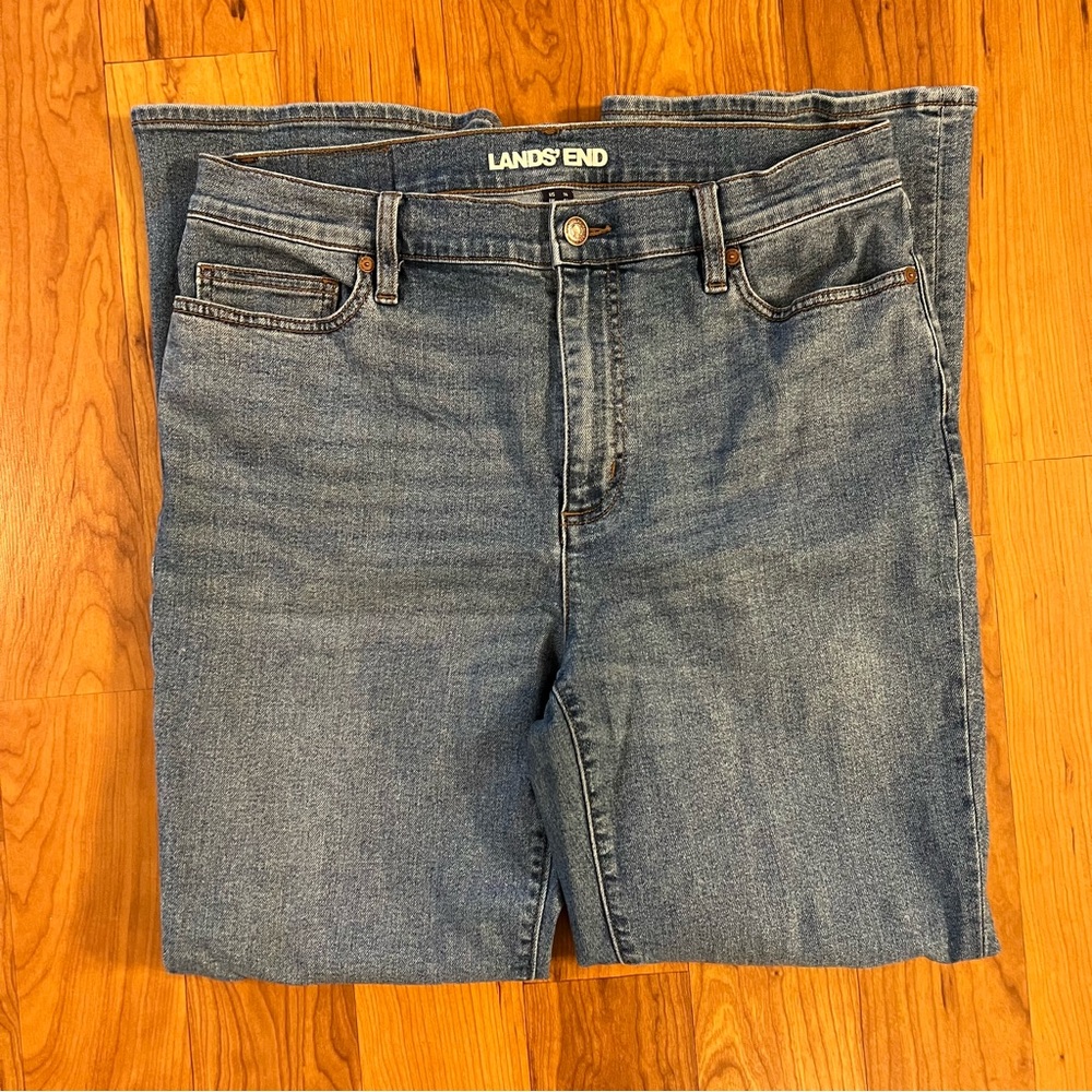 Lands’ End 14 Women's Recover High Rise Bootcut Blue Jeans Excellent Condition